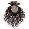 Susanki Curly Human Hair Forehead Topper with Bangs for Women, 4" x 4.7" Silk Base Top Hair Pieces for Hair Loss, 12" Natural Black view 3