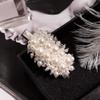 2pcs Women Fashion Imitation Pearl Crystal Alloy Barrettes Hairpin Hair Clips Sweet Alloy Edge Clip Side Clamp Hair Accessories for Wedding Bride (Silver) view 4