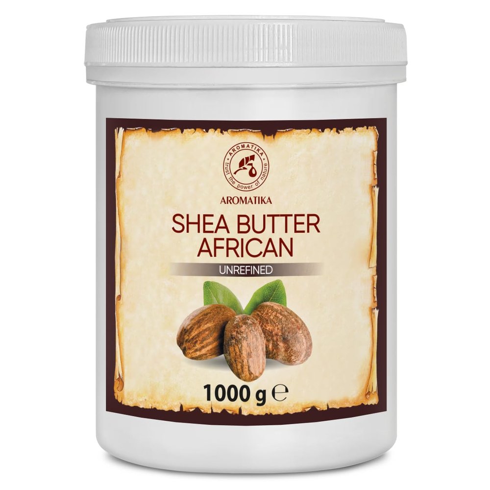 AROMATIKA Shea Butter 35 Oz - Unrefined & Cold Pressed - Africa - Ghana - 100% Pure & Natural Shea Butter Body Butter - Unrefined Raw - Intensive Care for The Face - Body - Hair