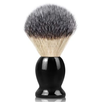 Bassion Hand Crafted Shaving Brush with Hard Wood Handle, Men's Luxury Professional Hair Salon Tool Gifts for Men-Black, Perfect Fathers Day Gifts from daughter, wife or Kids