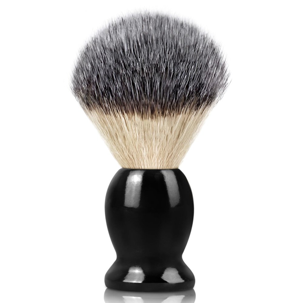 Bassion Hand Crafted Shaving Brush with Hard Wood Handle, Men's Luxury Professional Hair Salon Tool Gifts for Men-Black, Perfect Fathers Day Gifts from daughter, wife or Kids