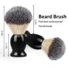 Bassion Hand Crafted Shaving Brush with Hard Wood Handle, Men's Luxury Professional Hair Salon Tool Gifts for Men-Black, Perfect Fathers Day Gifts from daughter, wife or Kids view 3