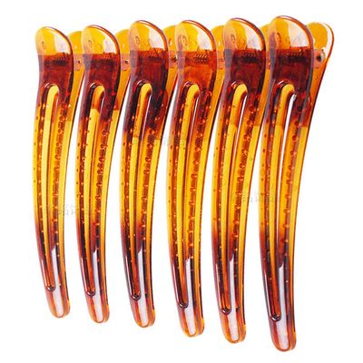 12PCS Plastic Duck Bill Teeth Hair Clips Non Slip band Clips Alligator Bows Hair Clips Professional Hairdressing Salon Hair Barrettes For Hair Styling and Sectioning (Length:4.7'', Brown)