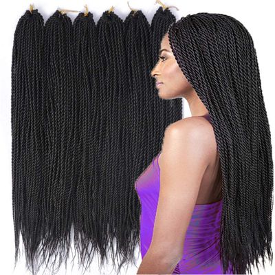 6Packs 14" 18" 24" Senegalese Twist Crochet Hair Braids Small Havana Mambo Twist Crochet Braiding Hair 2S Senegalese Twists Hairstyles For Black Women 30strands/pack 24 colors (18 inches, 2)