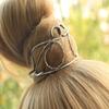 Silver Hair Bun Holder Hair fork Bun Cover Bun Maker Unique Bun Pin Bun Ring Hair band Arm Bracelet Hair Accessories for Women Gift view 1