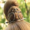 Silver Hair Bun Holder Hair fork Bun Cover Bun Maker Unique Bun Pin Bun Ring Hair band Arm Bracelet Hair Accessories for Women Gift view 4