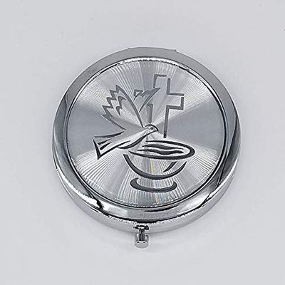 12 Pcs Baptism Compact Mirror Favor -Bautizo Recuerdos/Holy Spirit Makeup Compact/First Communion Silver