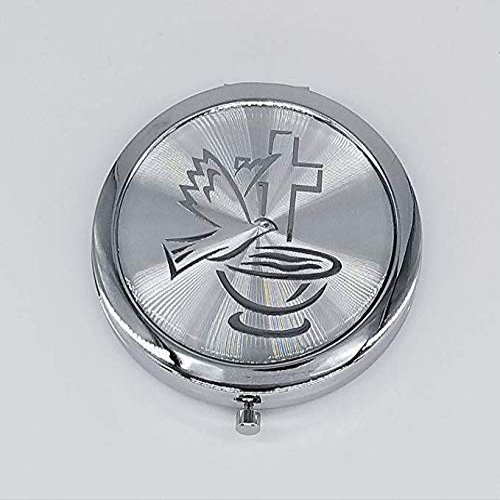 12 Pcs Baptism Compact Mirror Favor -Bautizo Recuerdos/Holy Spirit Makeup Compact/First Communion Silver