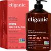 Cliganic Jojoba Oil Non-GMO, Bulk | 100% Pure for Skin, Hair & Face, Cold Pressed Natural Hexane Free - Hair Relaxer (32 oz) view 1