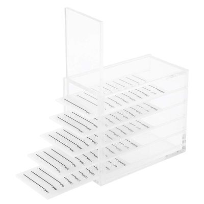 5 layers acrylic eyelash storage box, cosmetic storage case holder makeup eyelashes clear, false eyelash display makeup organizer