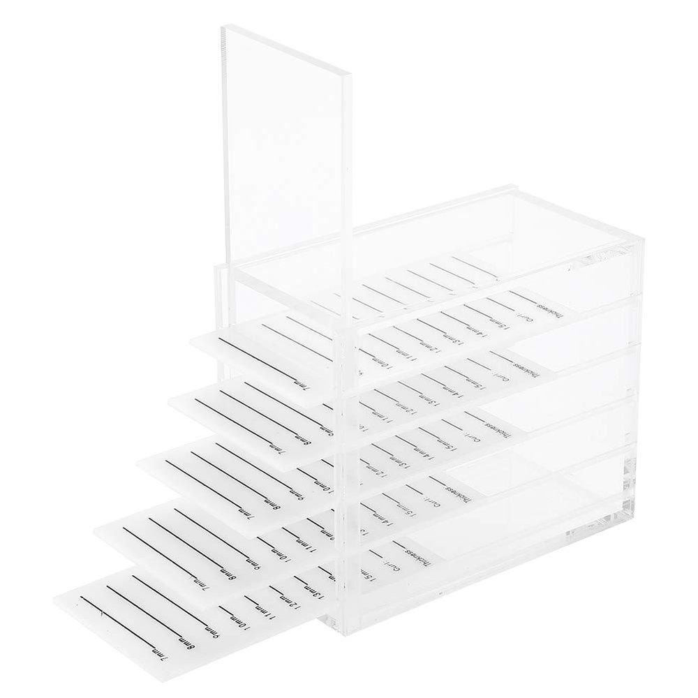 5 layers acrylic eyelash storage box, cosmetic storage case holder makeup eyelashes clear, false eyelash display makeup organizer