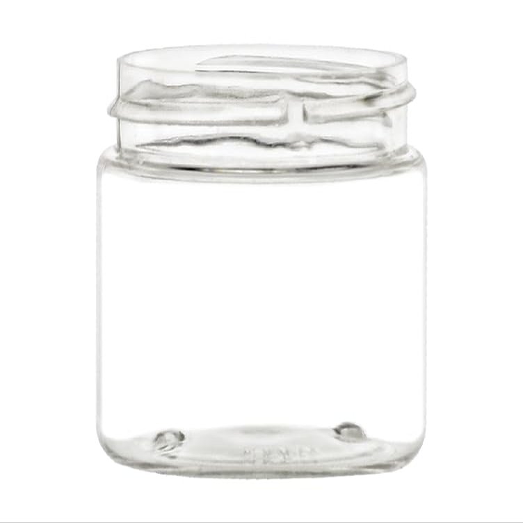 64 Pack 1 oz Clear PET Plastic Jars with Black Ribbed Lids  38/400 Wide Mouth  BPA Free Food Grade Containers for Creams, Lotions, Samples  Made in USA (1 oz - 64 pcs, Black)