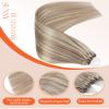 Sunny Hair Microbead Hair Extensions 18inch Micro Link Hair Extensions Human Hair Ash Blonde Highlight Bleach Blonde Micro Ring Hair Add Volume for Women 55g view 2