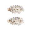 2pcs Women Fashion Imitation Pearl Crystal Alloy Barrettes Hairpin Hair Clips Sweet Alloy Edge Clip Side Clamp Hair Accessories for Wedding Bride (Gold) view 1