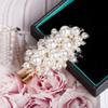 2pcs Women Fashion Imitation Pearl Crystal Alloy Barrettes Hairpin Hair Clips Sweet Alloy Edge Clip Side Clamp Hair Accessories for Wedding Bride (Gold) view 4