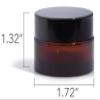 0.50 oz / 15 ml Amber Glass Heavy Base Thick Wall Professional Balm Jars with Smooth Black Lid (6 pack) + Spatulas view 3