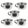 Baosity 5 Pc Durable Stainless Steel Mens Barber Shaving Mug Bowl Soap Cup for Brush view 3