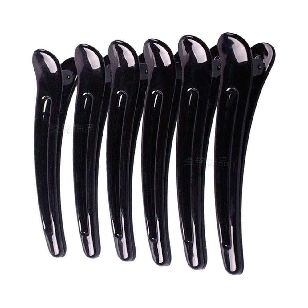 12PCS Plastic Duck Bill Teeth Hair Clips Non Slip band Clips Alligator Bows Hair Clips Professional Hairdressing Salon Hair Barrettes For Hair Styling and Sectioning (Length:3.7'', Black)