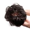Bella Hair 100% Real Human Hair Scrunchie Messy Bun Hair Pieces for Women, Natural Looking Elastic Wavy Curly Up-Do Chignon Extensions (#1B Natural Black) view 1