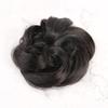 Bella Hair 100% Real Human Hair Scrunchie Messy Bun Hair Pieces for Women, Natural Looking Elastic Wavy Curly Up-Do Chignon Extensions (#1B Natural Black) view 2