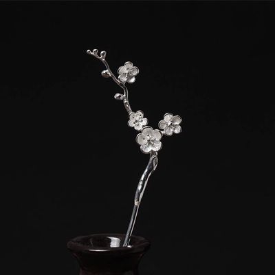 TOP SEWING Flower Silver Plant Hair Sticks Chinese Traditional Retro Hairpins in Gift Box