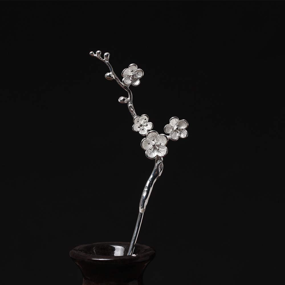 TOP SEWING Flower Silver Plant Hair Sticks Chinese Traditional Retro Hairpins in Gift Box
