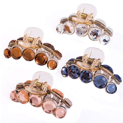 4PCS Elegant Crystal Hair Claw Hair Clips Hair Clamp Fashion Hairpins Jaw Clip for Women