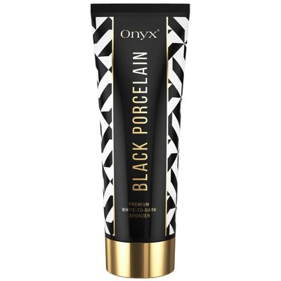Onyx Black Porcelain White Bronzer Tanning Lotion for Tanning Beds - Premium White-To-Dark Indoor Tanning Bed Lotion with Advanced Bronzer and Accelerator - Gradual Bronzing - No-Stains and No-Streaks