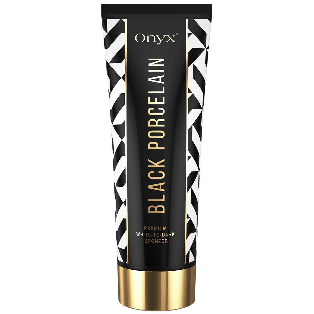 Onyx Black Porcelain White Bronzer Tanning Lotion for Tanning Beds - Premium White-To-Dark Indoor Tanning Bed Lotion with Advanced Bronzer and Accelerator - Gradual Bronzing - No-Stains and No-Streaks