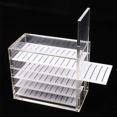 5-Layer Acrylic Plastic Eyelash Storage Box, Transparent, Minimalist Style, Beauty Salon, Bathroom, Dressing Table Organizer