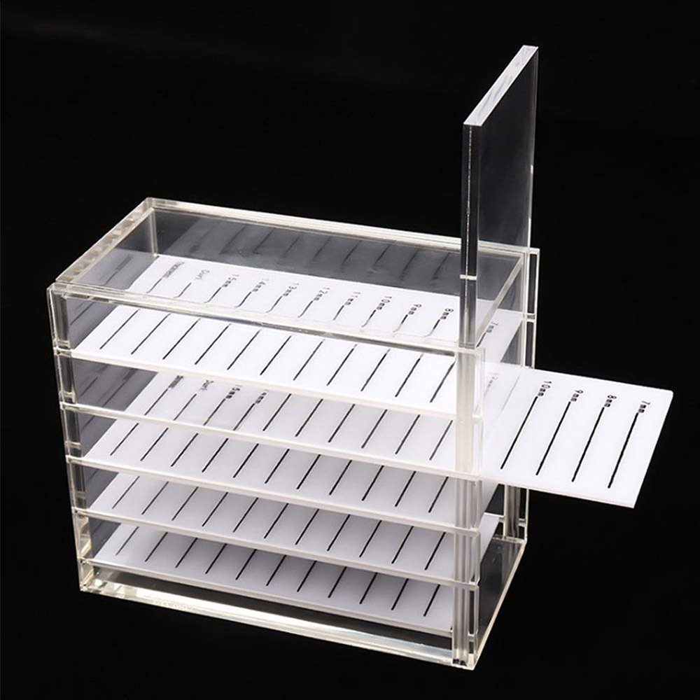 5-Layer Acrylic Plastic Eyelash Storage Box, Transparent, Minimalist Style, Beauty Salon, Bathroom, Dressing Table Organizer