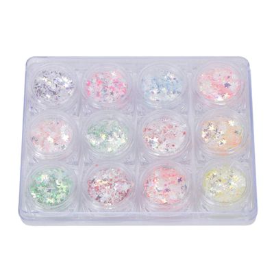 Beaupretty Nail Art Stickers Star Moon Nail Decals Nail Art Decorations 12 Bottles