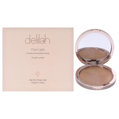 delilah - Pure Light Compact Illuminating Powder - Aura - Lightweight, Long Lasting, Loose Setting Powder Face Makeup For Brightening And Radiant Finish - Light Coverage - Vegan - Cruelty No-0.34 oz