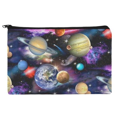 Planets Solar System Earth Saturn Jupiter Mars Pattern Makeup Cosmetic Bag