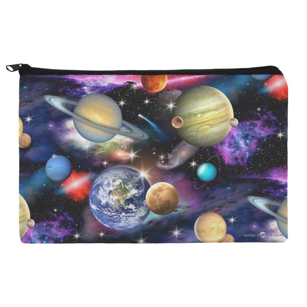 Planets Solar System Earth Saturn Jupiter Mars Pattern Makeup Cosmetic Bag