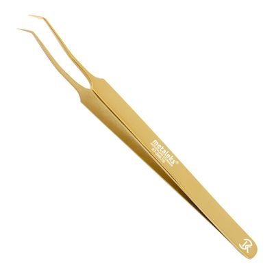14CM Eyelash Extension Tweezers Golden Titanium Coating