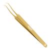 14CM Eyelash Extension Tweezers Golden Titanium Coating view 1