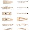 12PCS Elegant Hairpins Hair Accessory Artificial Pearl Gold Alloy Barrettes Hair Clip Bobby Pins - Women Lady Fashion Sweet Side Clip Hairpin for Wedding Bridal (B#) view 1