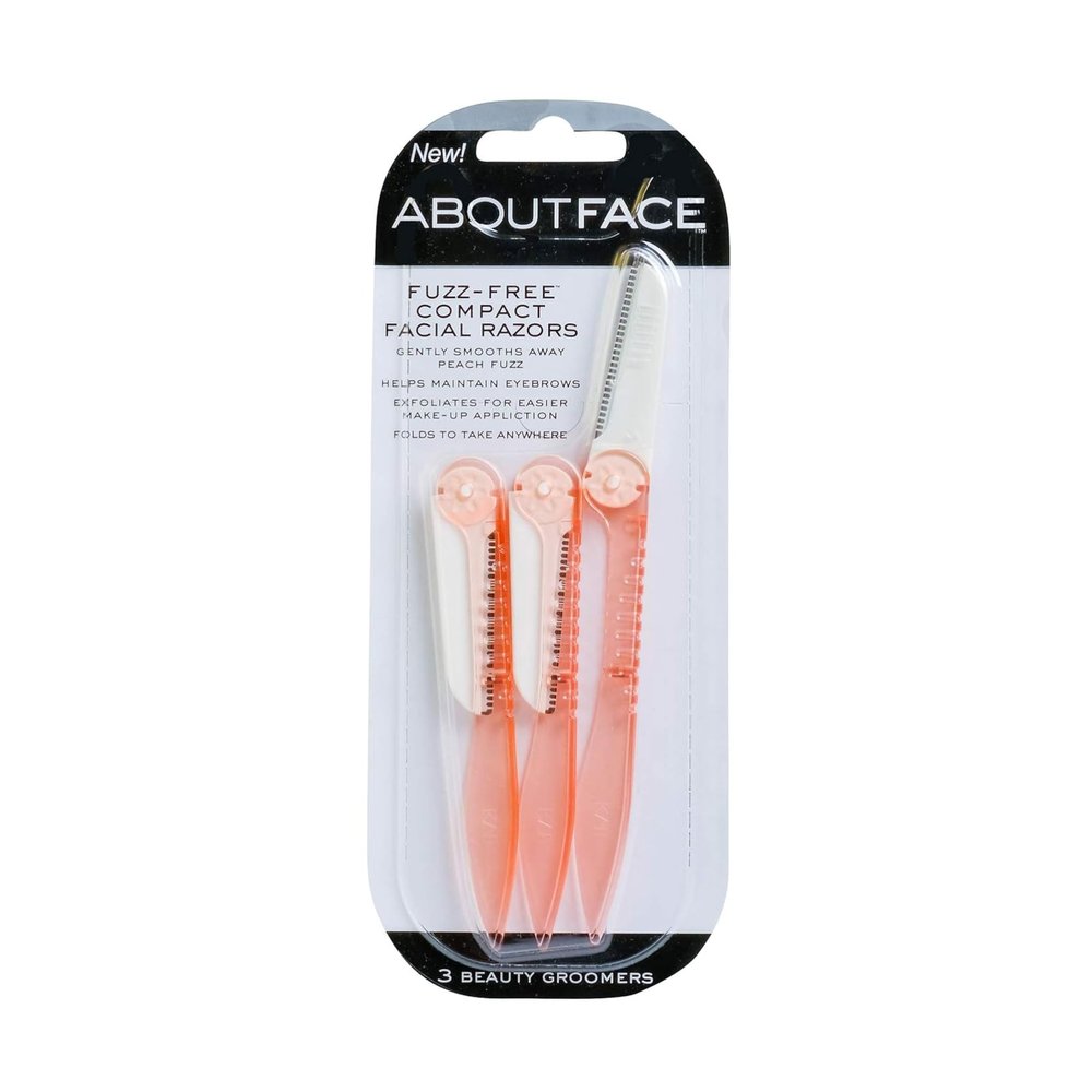 About Beauty Fuzz-Free Fold-n-Go Groomers - 3 Folding Beauty Groomers for Hair Removal, Ideal for Shaving, Exfoliating, and Brow Shaping, Japanese Steel Gently Removes Facial Hair