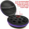 AFMNQZ Glass Bottle Bundle Essential Oils Case Hard Round Carrying Case Storage Bag for 1ML 2ML Roller Bottles Oil Vial Bottles (12 Holes Purple) view 2
