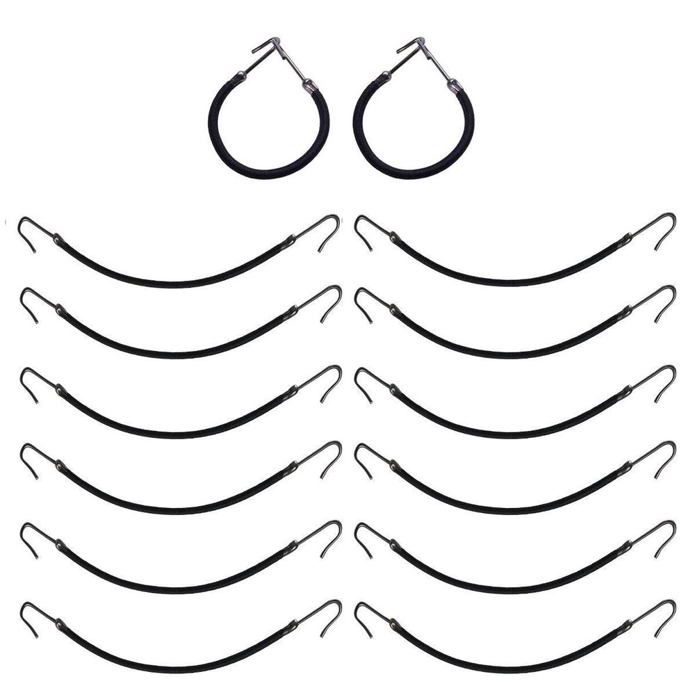20pcs Bungee Hair Ties with Hooks - Elastic Hair Bands, Ponytail Holders, Hair Wraps