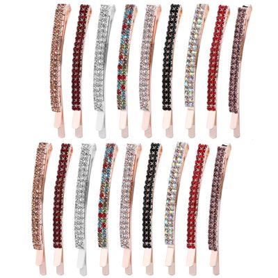18 Pieces Rhinestone Bobby Pins Crystal Hair Clips Hair Pin Sparkling Hair Barettes Sytling Decorative Accessories for Women and Girls