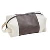 Creative Gifts International Gray Leatherette Travel Toiletry Bag, For Men And Women, Scratch Resistant Faux Leather And Canvas, Zipper Closure, 6" x 9.5" view 1