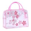 Clear Cosmetic Bag Flower Waterproof Plastic Zipper Bags Portable Travel Toiletry Organizer with Handle view 1