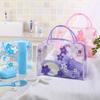 Clear Cosmetic Bag Flower Waterproof Plastic Zipper Bags Portable Travel Toiletry Organizer with Handle view 3