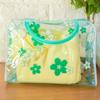 Clear Cosmetic Bag Flower Waterproof Plastic Zipper Bags Portable Travel Toiletry Organizer with Handle view 4