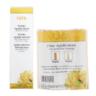 GiGi Wax Sticks for Hair Removal Fine & Petite, Wax Applicator Sticks, Wooden Waxing Stick for Eyebrow & Facial Waxing, 100 Count Each
