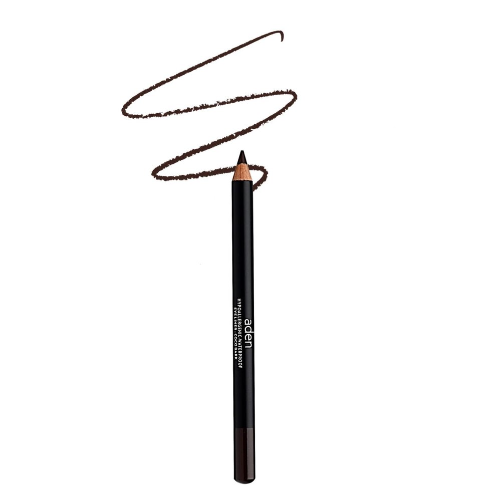 ADEN Eyeliner Pencil  Durable  Hypoallergenic & Waterproof  Oil free and Highly Pigmented (20 COCO BARK)