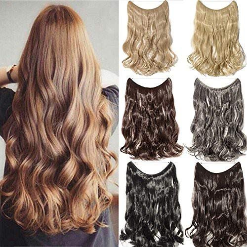 RemeeHi Human Hair Curly Hidden Micro Invisible Wire Hair Pieces For Women 80g 16 Inch 25cm 2# Dark Brown