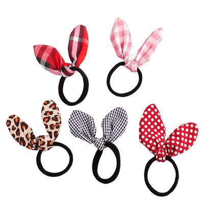 10Pcs Women No Damage Elastic Rubber Hair Ropes Hair Scrunchies with Rabbit Ears Hair Ties Seamless Hair Bands Ponytail Holder Hair Accessories (Random Color)